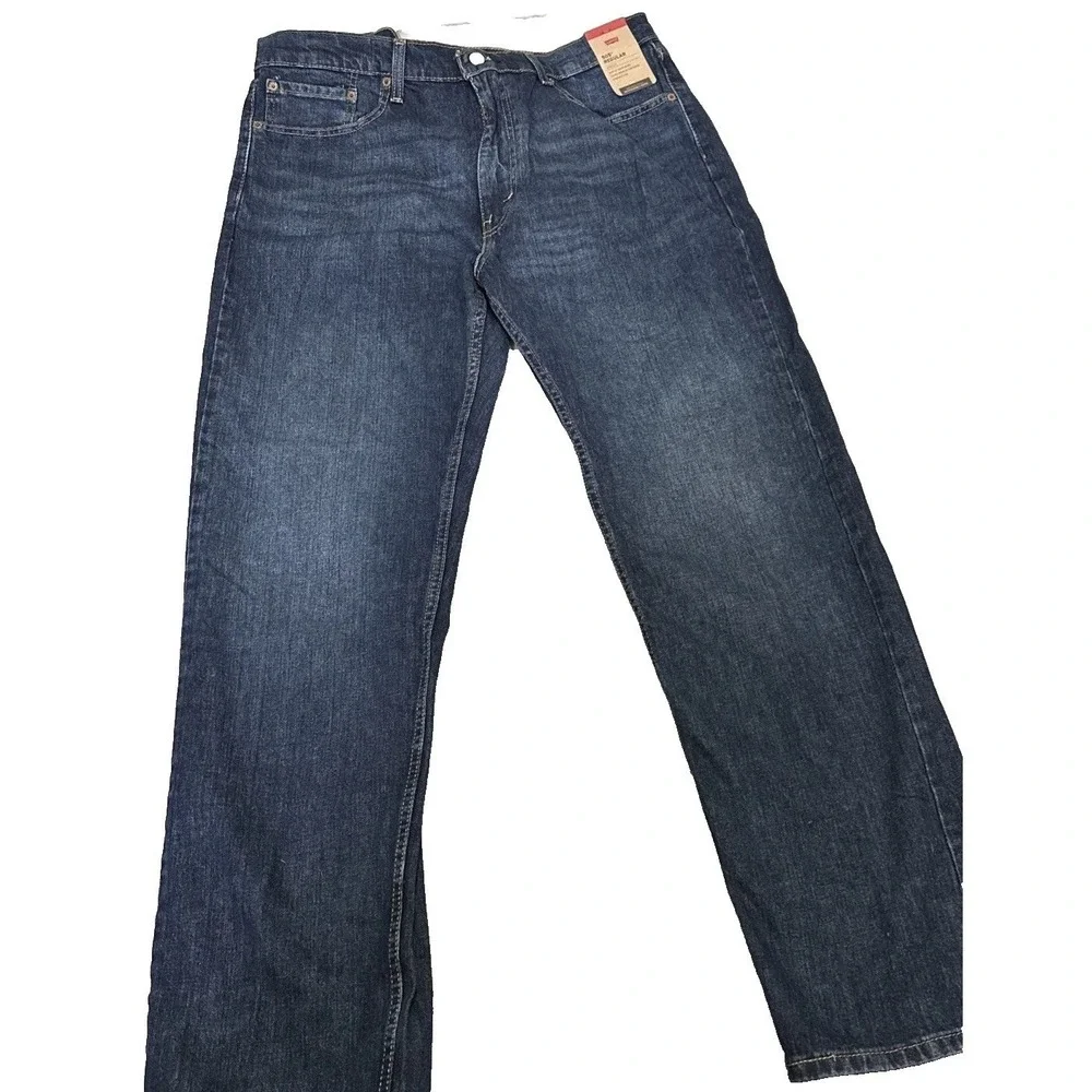 NWT Levi's Mens 505 Regular Fit Straight Leg Jeans 38x34 Cowboy Ranch Denim Y2K